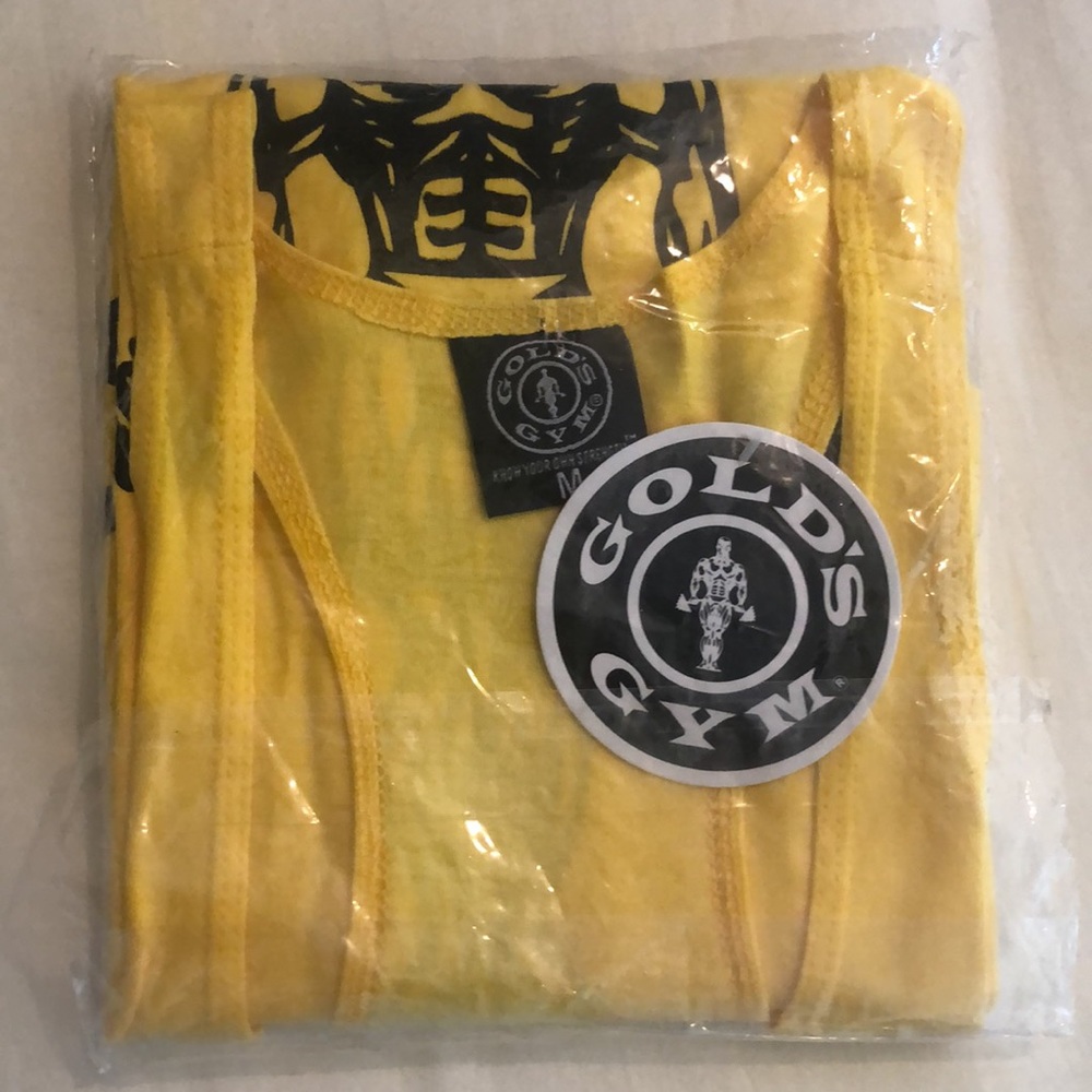 NWT-Mens Golds Gym Training Workout Muscle Vest SleevelessYellow … - Picture 6 of 6
